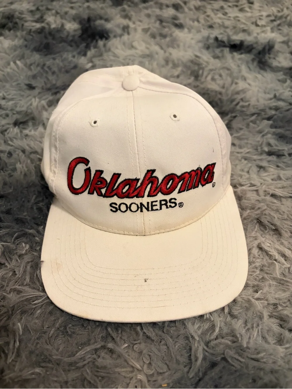 Vintage Oklahoma Sooners Sports Specialties Snapback Hat Cap 90s Green Underbrim
